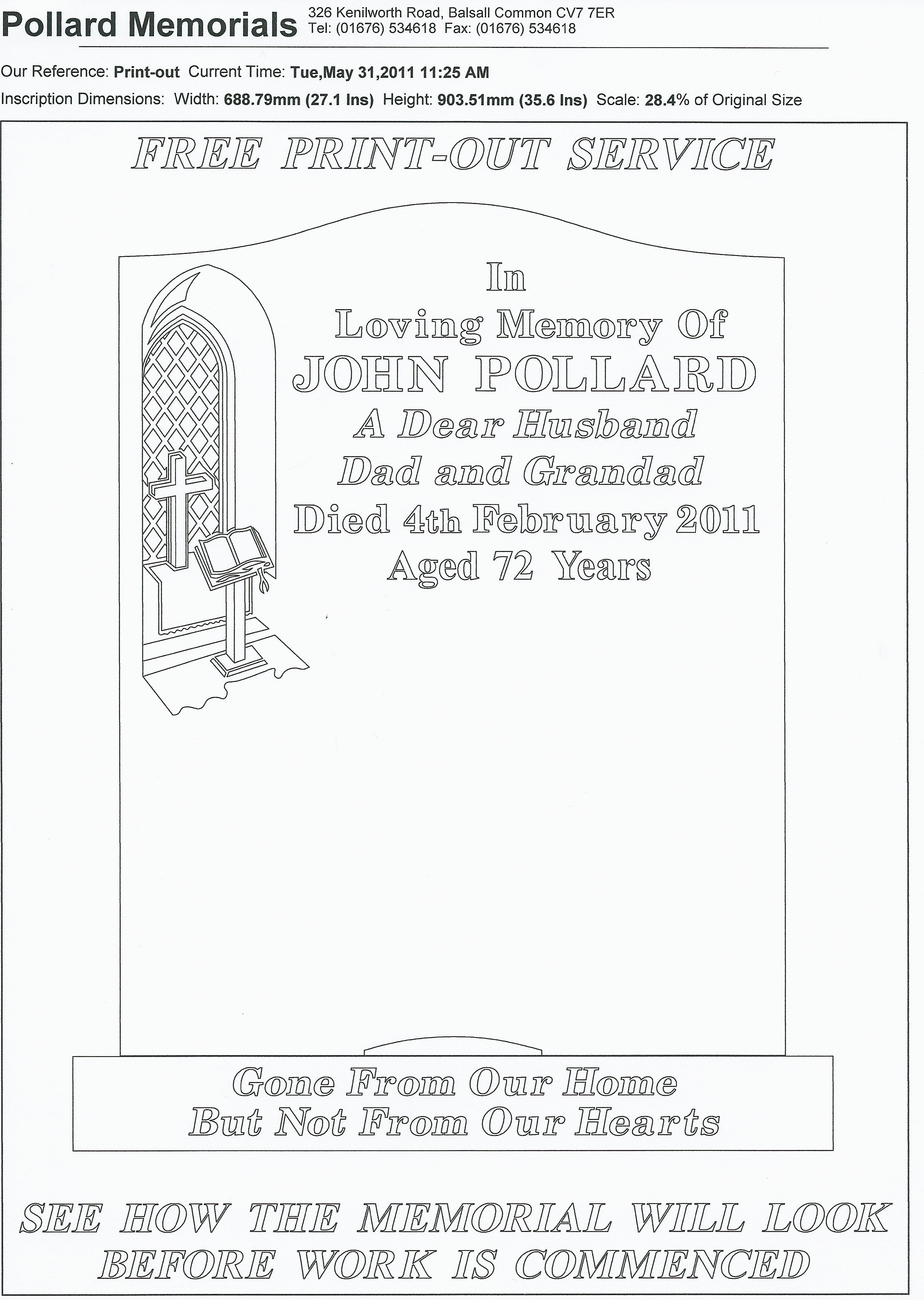 Headstone Print out Example Headstone Print out Example