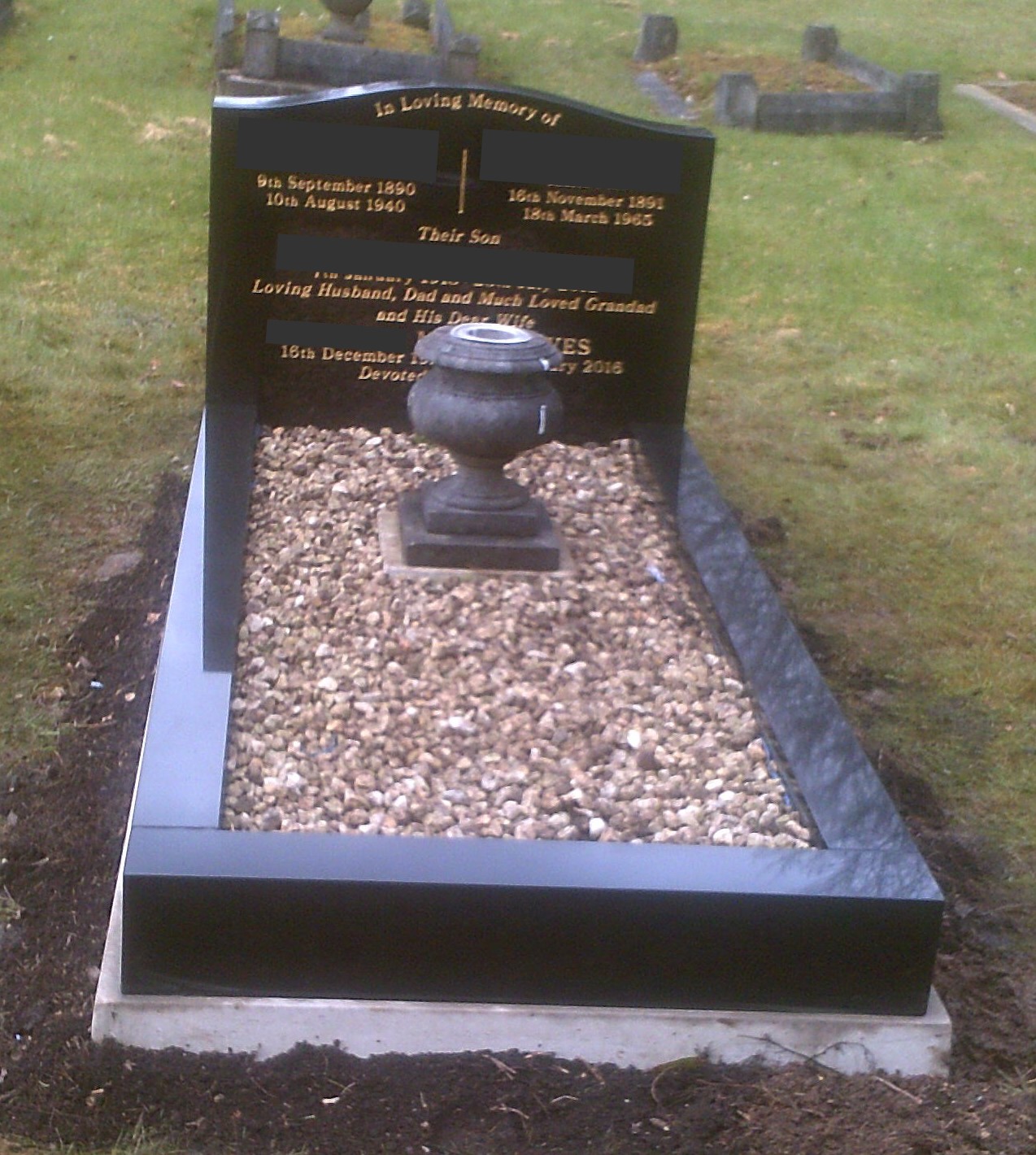 Kerb Stone Robin Hood Cemetery Kerb Stone Robin Hood Cemetery